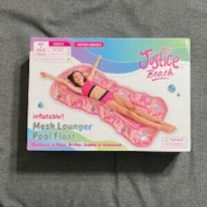 Justice Beach Inflatable Mesh Lounger Pool Float